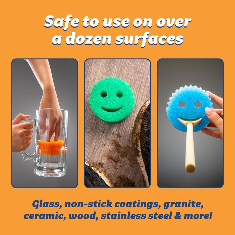 Scrub Daddy Color Sponges - Scratch-Free Multipurpose Dish Sponges for Kitchen, Bathroom & Household Cleaning - Made with BPA-Free Polymer Foam (3 Count) - Image 5